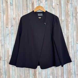 Oska 2 / 8 10 Black Button Front Cape Blazer Jacket Classic Lagenlook Artsy